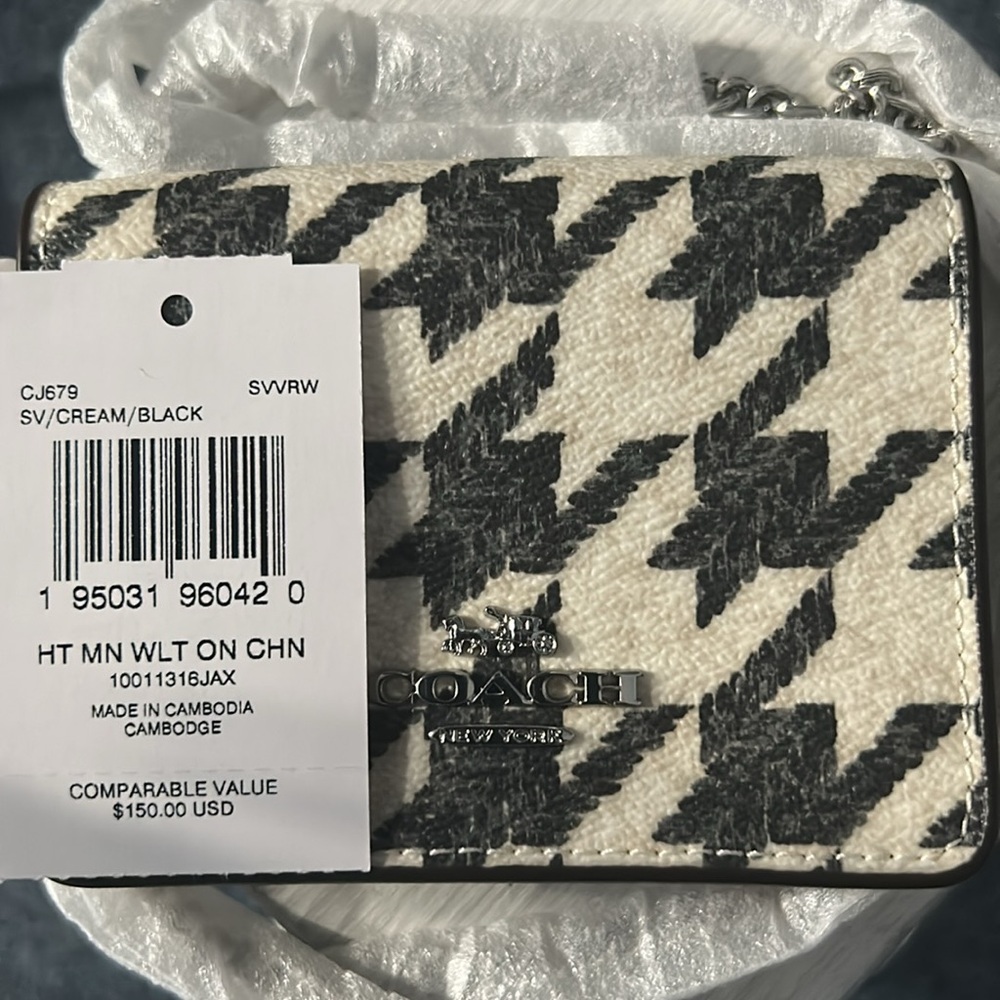 Coach Houndstooth Mini Crossbody Bag in Black and White NWT retails $150 - Picture 7 of 7